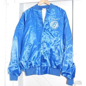 Vintage‎ "The State of Texas" "Travis" blue satin windbreaker jacker size XXL